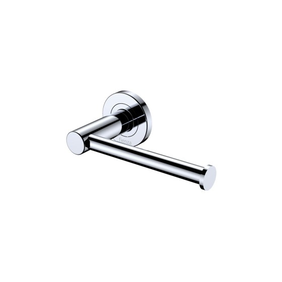 Straight Bar Toilet Roll Holder Round  - Chrome
