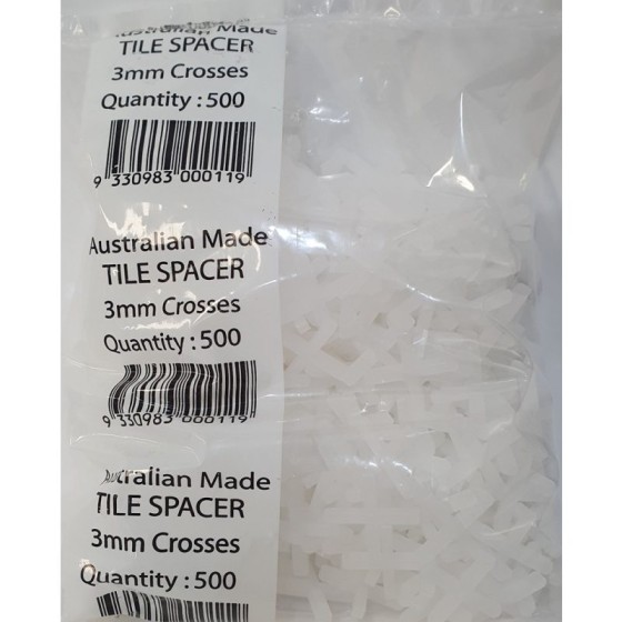 Tile Crosses 3mm x 500 pcs Bag