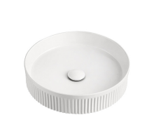 Round Fluted Basin 410x410x100mm - Gloss White