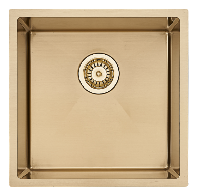 Single Bowl Sink 470x500x300mm - Brushed Gold