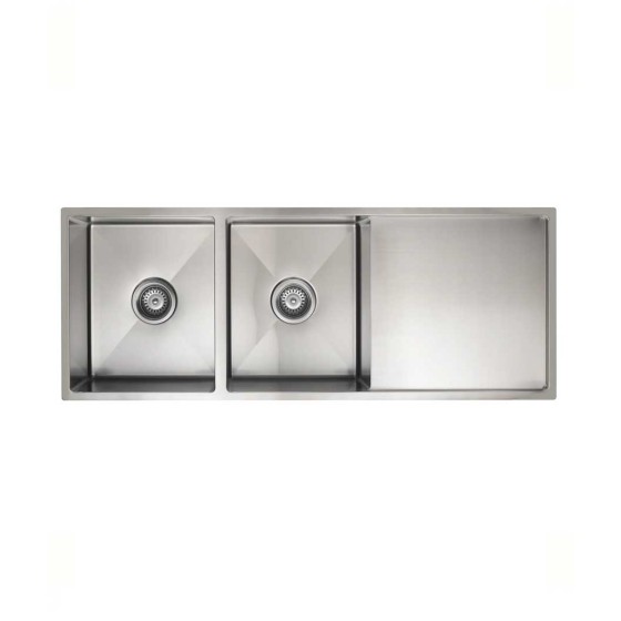 Double Bowl Sink With Drainer 450x1200x250mm - SS