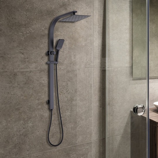 Contop Square 01 Combo Twin Shower Set - Black