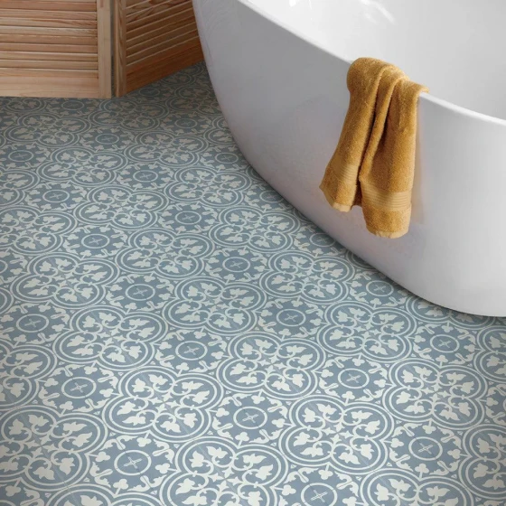 Heritage Aster Blue Encaustic 200x200mm - Matt